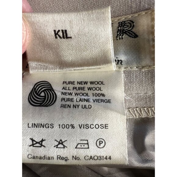 Vintage Jaeger Pure Wool Tan Skirt Midi Pleated Size 8 Y2K Professional - Picture 9 of 11